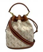 COACHコーチ）の古着「ホース アンド キャリッジ プリント 2WAYバッグ」｜アイボリー×ブラウン