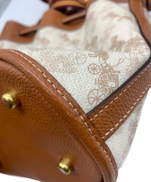 COACH（コーチ）COACH (コーチ) ホース アンド キャリッジ プリント 2WAYバッグ アイボリー×ブラウンの古着・服飾アイテム
