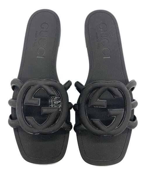 GUCCI（グッチ）GUCCI (グッチ) インターロッキングG スライドサンダル ブラック サイズ:36の古着・服飾アイテム