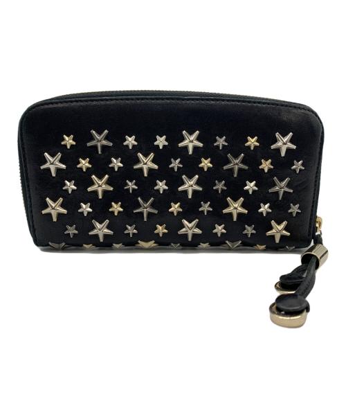 JIMMY CHOO（ジミーチュウ）JIMMY CHOO (ジミーチュウ) ラウンドファスナー財布 ブラックの古着・服飾アイテム