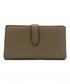 COCOCELUX GOLDココセリュックスゴールド）の古着「ヘラクレスGOLDシュリンク 長財布+フラグメントケース付」｜ベージュ×ブラウン バイカラー