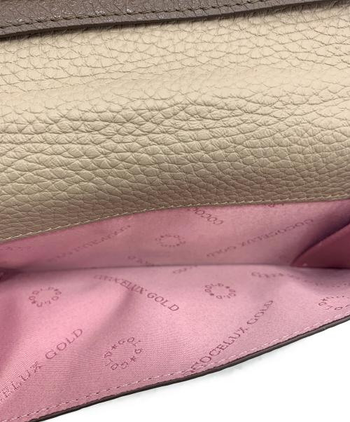 COCOCELUX GOLD（ココセリュックスゴールド）COCOCELUX GOLD (ココセリュックスゴールド) ヘラクレスGOLDシュリンク 長財布+フラグメントケース付 ベージュ×ブラウン バイカラーの古着・服飾アイテム