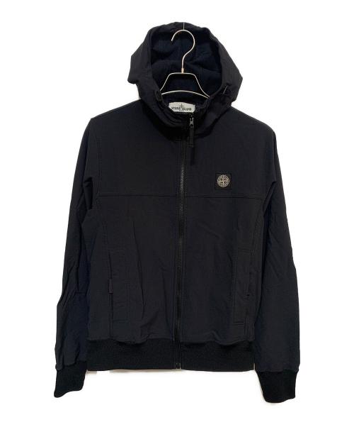 STONE ISLAND（ストーンアイランド）STONE ISLAND (ストーンアイランド) ソフトシェル ジップアップ フーディ ブラック サイズ:Sの古着・服飾アイテム