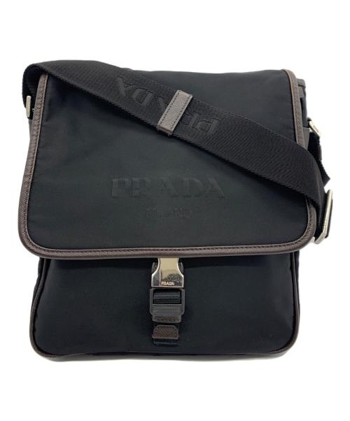 PRADA（プラダ）PRADA (プラダ) ショルダーバッグ ブラック×ブラウンの古着・服飾アイテム