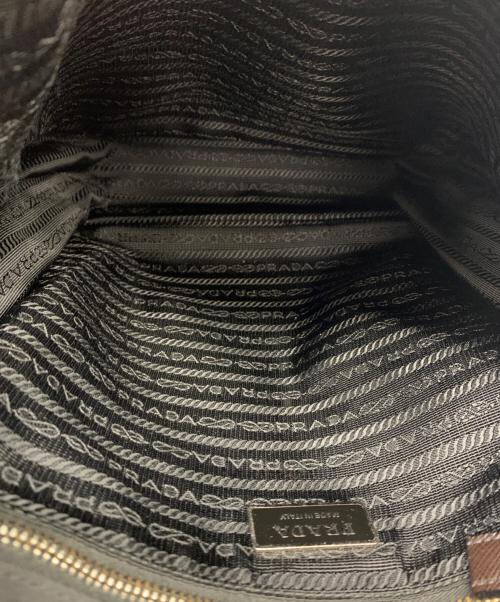 PRADA（プラダ）PRADA (プラダ) ショルダーバッグ ブラック×ブラウンの古着・服飾アイテム