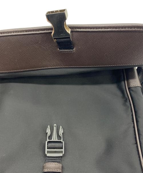 PRADA（プラダ）PRADA (プラダ) ショルダーバッグ ブラック×ブラウンの古着・服飾アイテム