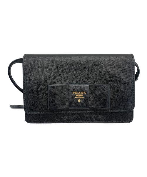 PRADA（プラダ）PRADA (プラダ) ショルダーウォレット ブラックの古着・服飾アイテム