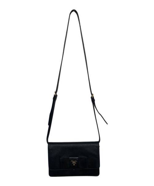 PRADA（プラダ）PRADA (プラダ) ショルダーウォレット ブラックの古着・服飾アイテム