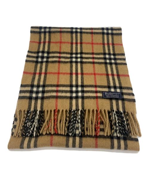 Burberry's（バーバリー）Burberry's (バーバリー) カシミアマフラー ベージュ×イエローの古着・服飾アイテム