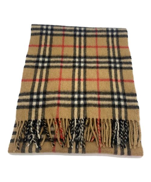 Burberry's（バーバリー）Burberry's (バーバリー) カシミアマフラー ベージュ×イエローの古着・服飾アイテム