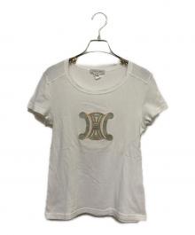 CELINE（セリーヌ）の古着「刺繍ワッペンカットソー」｜ホワイト×ブルー