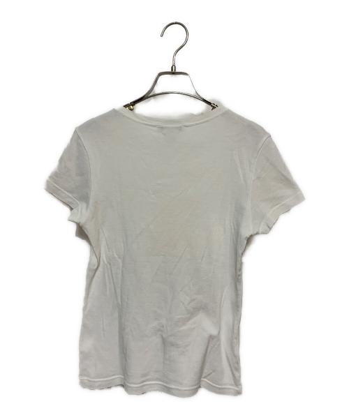 CELINE（セリーヌ）CELINE (セリーヌ) 刺繍ワッペンカットソー ホワイト×ブルー サイズ:Mの古着・服飾アイテム