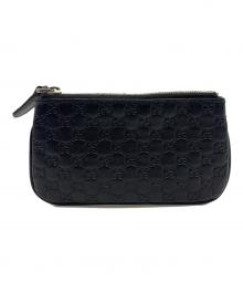 GUCCI（グッチ）の古着「マイクロシマ キーリング付コインケース」｜ブラック