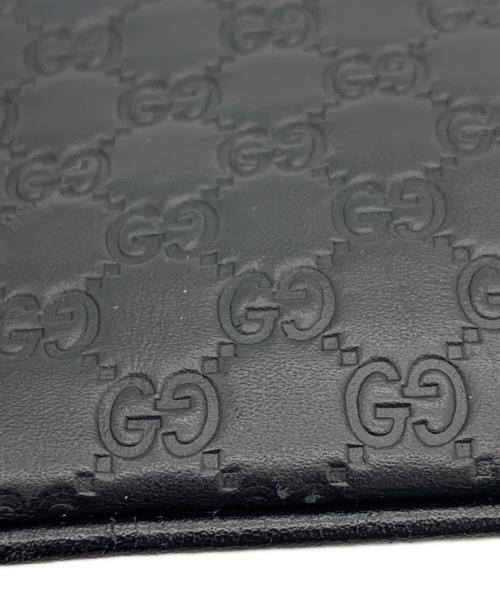 GUCCI（グッチ）GUCCI (グッチ) マイクロシマ キーリング付コインケース ブラックの古着・服飾アイテム