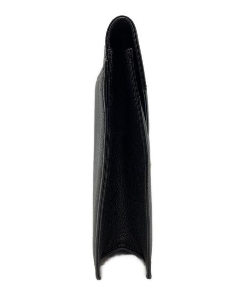 Yves Saint Laurent（イヴサンローラン）Yves Saint Laurent (イヴサンローラン) クラッチバッグ ブラック×ゴールドの古着・服飾アイテム