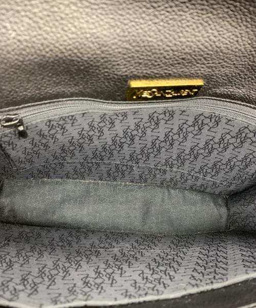 Yves Saint Laurent（イヴサンローラン）Yves Saint Laurent (イヴサンローラン) クラッチバッグ ブラック×ゴールドの古着・服飾アイテム