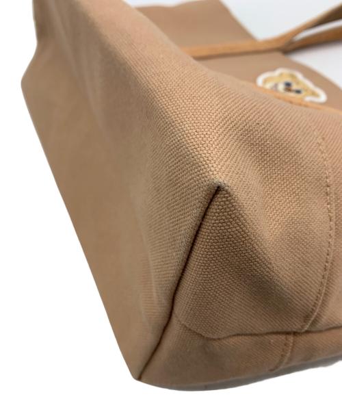 LOVERARY by FEILER（ラブラリー バイ フェイラー）Loverary by Feiler (ラブラリー バイ フェイラー) クマワッペン トートバッグ ベージュ×ブラウンの古着・服飾アイテム