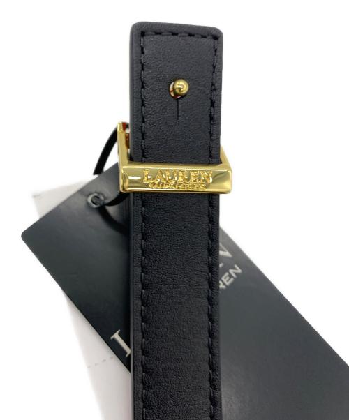 LAUREN RALPH LAUREN（ローレンラルフローレン）LAUREN RALPH LAUREN (ローレンラルフローレン) ロゴレザーベルト レッド×ゴールド 未使用品の古着・服飾アイテム
