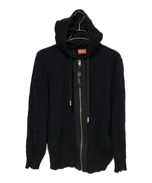 DIESEL（ディーゼル）DIESEL (ディーゼル) k-lidy-new メッシュジップパーカー ブラック サイズ:Sの古着・服飾アイテム