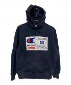SUPREME×Championシュプリーム×チャンピオン）の古着「Label Hooded Sweatshirt」｜ネイビー