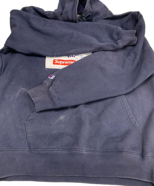 SUPREME（シュプリーム）Supreme (シュプリーム) Champion (チャンピオン) Label Hooded Sweatshirt ネイビー サイズ:Mの古着・服飾アイテム