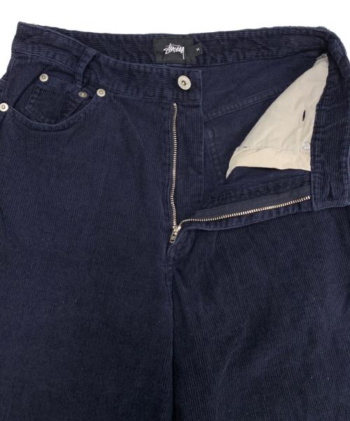 stussy（ステューシー）stussy (ステューシー) コーデュロイワイドパンツ ネイビー サイズ:Mの古着・服飾アイテム