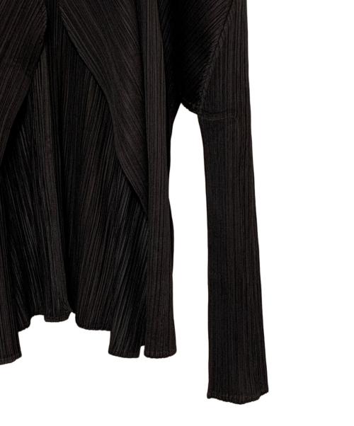 PLEATS PLEASE（プリーツプリーズ）PLEATS PLEASE (プリーツプリーズ) プリーツカーディガン ブラック サイズ:3の古着・服飾アイテム