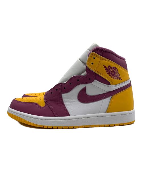 NIKE（ナイキ）NIKE (ナイキ) AIR JORDAN 1 RETRO HIGH OG パープル×イエロー サイズ:28.5 未使用品の古着・服飾アイテム