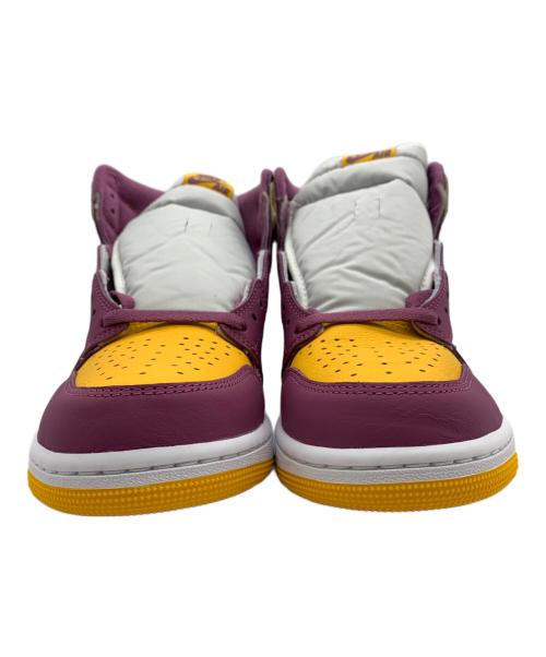 NIKE（ナイキ）NIKE (ナイキ) AIR JORDAN 1 RETRO HIGH OG パープル×イエロー サイズ:28.5 未使用品の古着・服飾アイテム