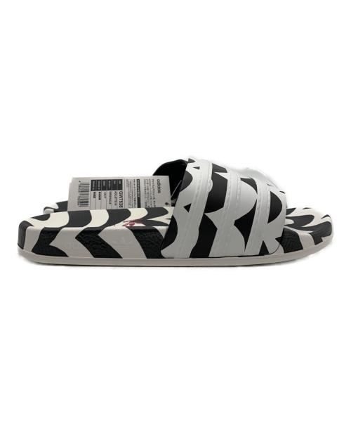 adidas（アディダス）adidas (アディダス) marimekko (マリメッコ)  ADILETTE サンダル ホワイト×ブラック サイズ:24.5の古着・服飾アイテム