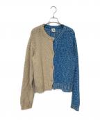 6(ROKU) BEAUTY&YOUTHロク ビューティーアンドユース）の古着「BICOLOR CARDIGAN」｜ブルー×ベージュ
