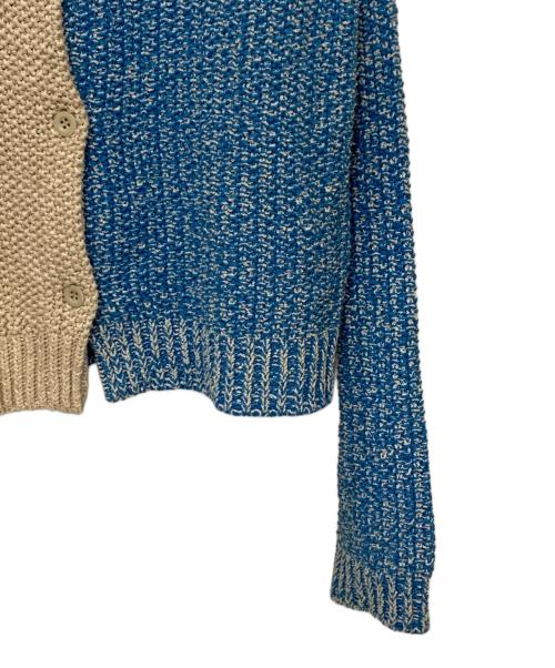 6(ROKU) BEAUTY&YOUTH（ロク ビューティーアンドユース）6(ROKU) BEAUTY&YOUTH (ロク ビューティーアンドユース) BICOLOR CARDIGAN ブルー×ベージュ サイズ:表記無しの古着・服飾アイテム
