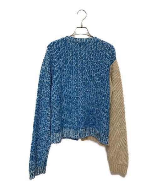 6(ROKU) BEAUTY&YOUTH（ロク ビューティーアンドユース）6(ROKU) BEAUTY&YOUTH (ロク ビューティーアンドユース) BICOLOR CARDIGAN ブルー×ベージュ サイズ:表記無しの古着・服飾アイテム