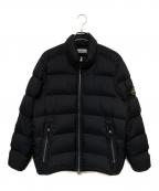 STONE ISLANDストーンアイランド）の古着「ナイロンサテン ガーメントダイ スタンドカラー ダウンジャケッ」｜ブラック