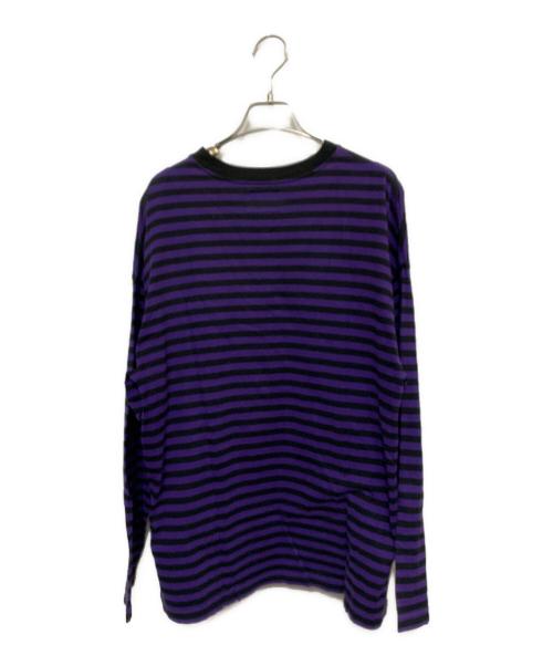 stussy（ステューシー）stussy (ステューシー)  ボーダー ロンT パープル サイズ:Mの古着・服飾アイテム