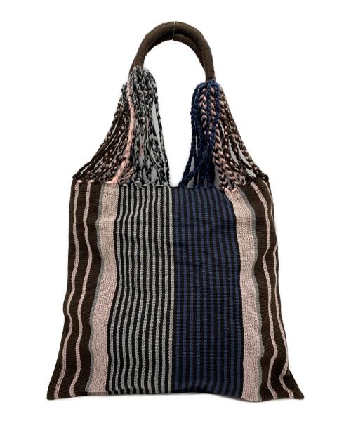 MARNI（マルニ）MARNI (マルニ) FLOWER CAFE HAMMOCK BAG ブラウン×ネイビー×ピンクの古着・服飾アイテム