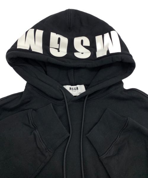 MSGM（エムエスジーエム）MSGM (エムエスジーエム) フードロゴスウェットプルオーバーパーカー ブラック サイズ:Mの古着・服飾アイテム