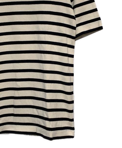 JIL SANDER+（ジルサンダープラス）JIL SANDER+ (ジルサンダープラス) ロゴパッチ リブカットソー クリーム×ブラック サイズ:Mの古着・服飾アイテム