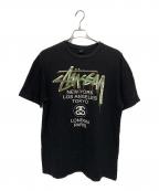 stussyステューシー）の古着「プリント Tee」｜ブラック