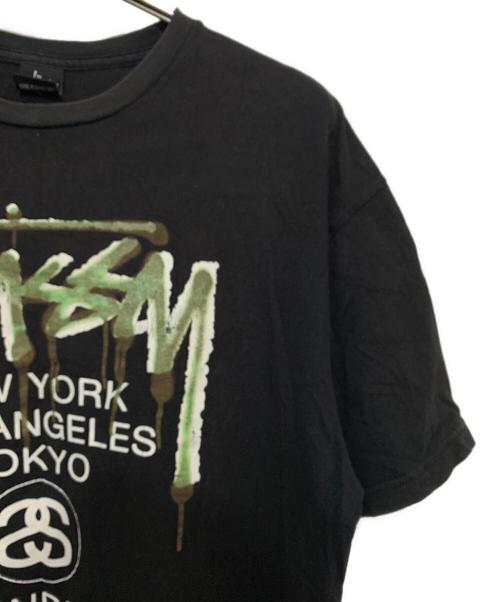 stussy（ステューシー）stussy (ステューシー) プリント Tee ブラック サイズ:XLの古着・服飾アイテム