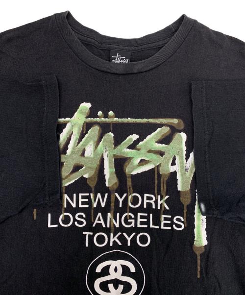 stussy（ステューシー）stussy (ステューシー) プリント Tee ブラック サイズ:XLの古着・服飾アイテム