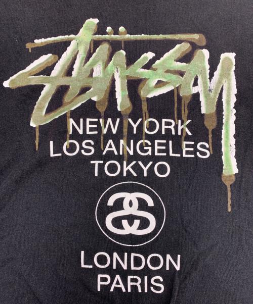 stussy（ステューシー）stussy (ステューシー) プリント Tee ブラック サイズ:XLの古着・服飾アイテム