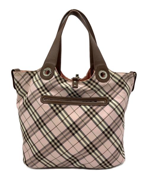 BURBERRY（バーバリー）BURBERRY (バーバリー) リバーシブルトートバッグ ピンク×ブラウンの古着・服飾アイテム