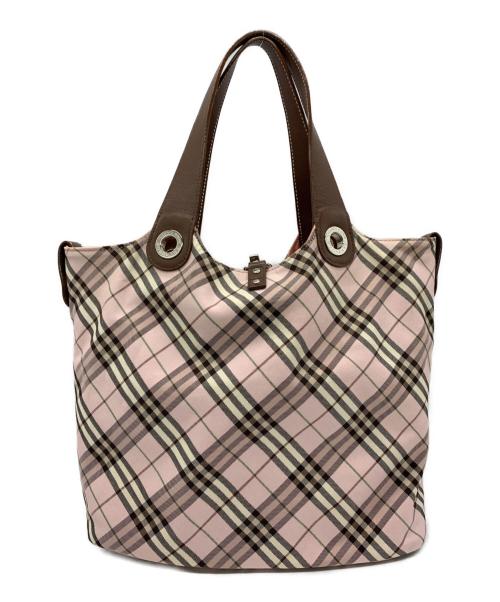 BURBERRY（バーバリー）BURBERRY (バーバリー) リバーシブルトートバッグ ピンク×ブラウンの古着・服飾アイテム