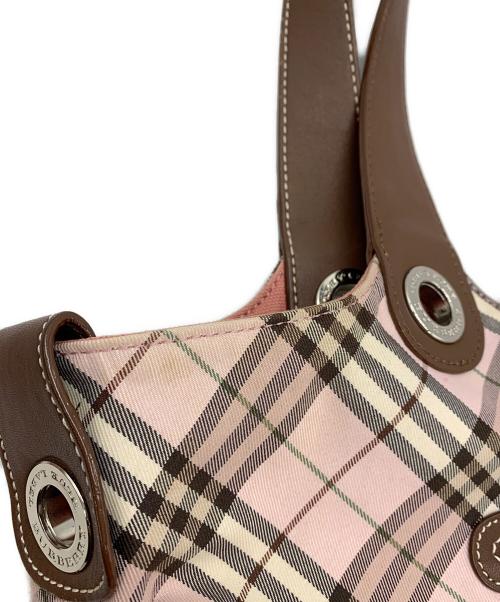 BURBERRY（バーバリー）BURBERRY (バーバリー) リバーシブルトートバッグ ピンク×ブラウンの古着・服飾アイテム