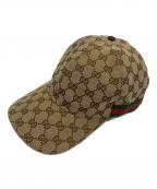 GUCCIグッチ）の古着「GGキャンバスベースボールキャップ」｜ベージュ