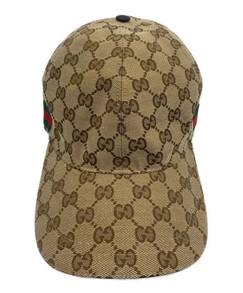 GUCCI（グッチ）GUCCI (グッチ) GGキャンバスベースボールキャップ ベージュ サイズ:XL/60の古着・服飾アイテム