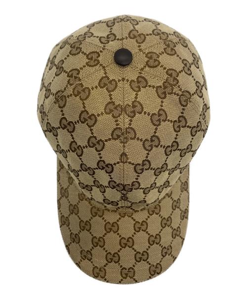 GUCCI（グッチ）GUCCI (グッチ) GGキャンバスベースボールキャップ ベージュ サイズ:XL/60の古着・服飾アイテム