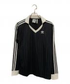 adidas Originalsアディダスオリジナル）の古着「PIQUE SOCCER LONG SLEEVE BLACK」｜ブラック×ホワイト