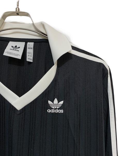 adidas Originals（アディダスオリジナル）adidas originals (アディダスオリジナル) PIQUE SOCCER LONG SLEEVE BLACK ブラック×ホワイト サイズ:Sの古着・服飾アイテム